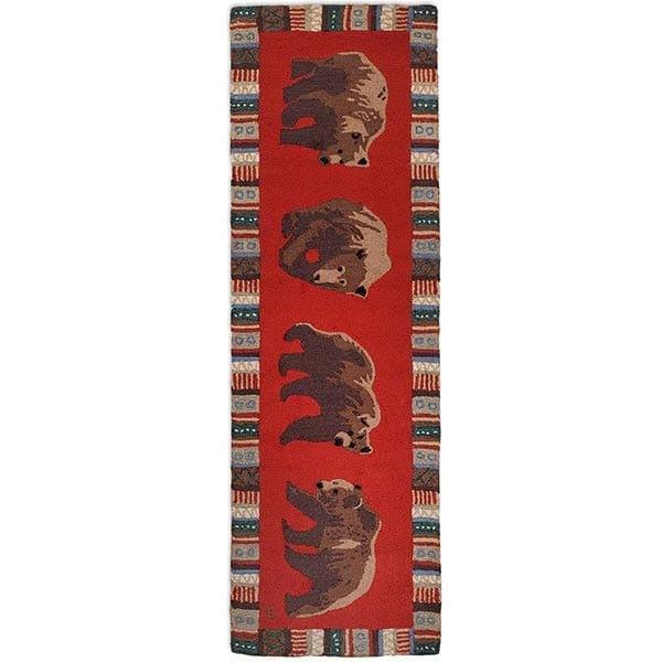 Lodge Bears Hooked Wool Runner - Gifts for You 'n Me