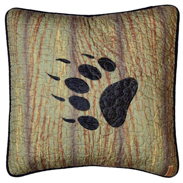 Lodge Plank Bear Paw Pillow - Gifts for You 'n Me
