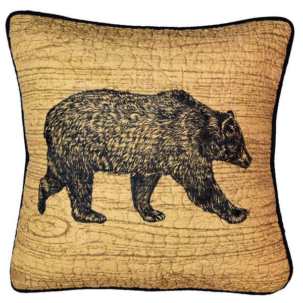 Lodge Plank Bear Pillow - Gifts for You 'n Me