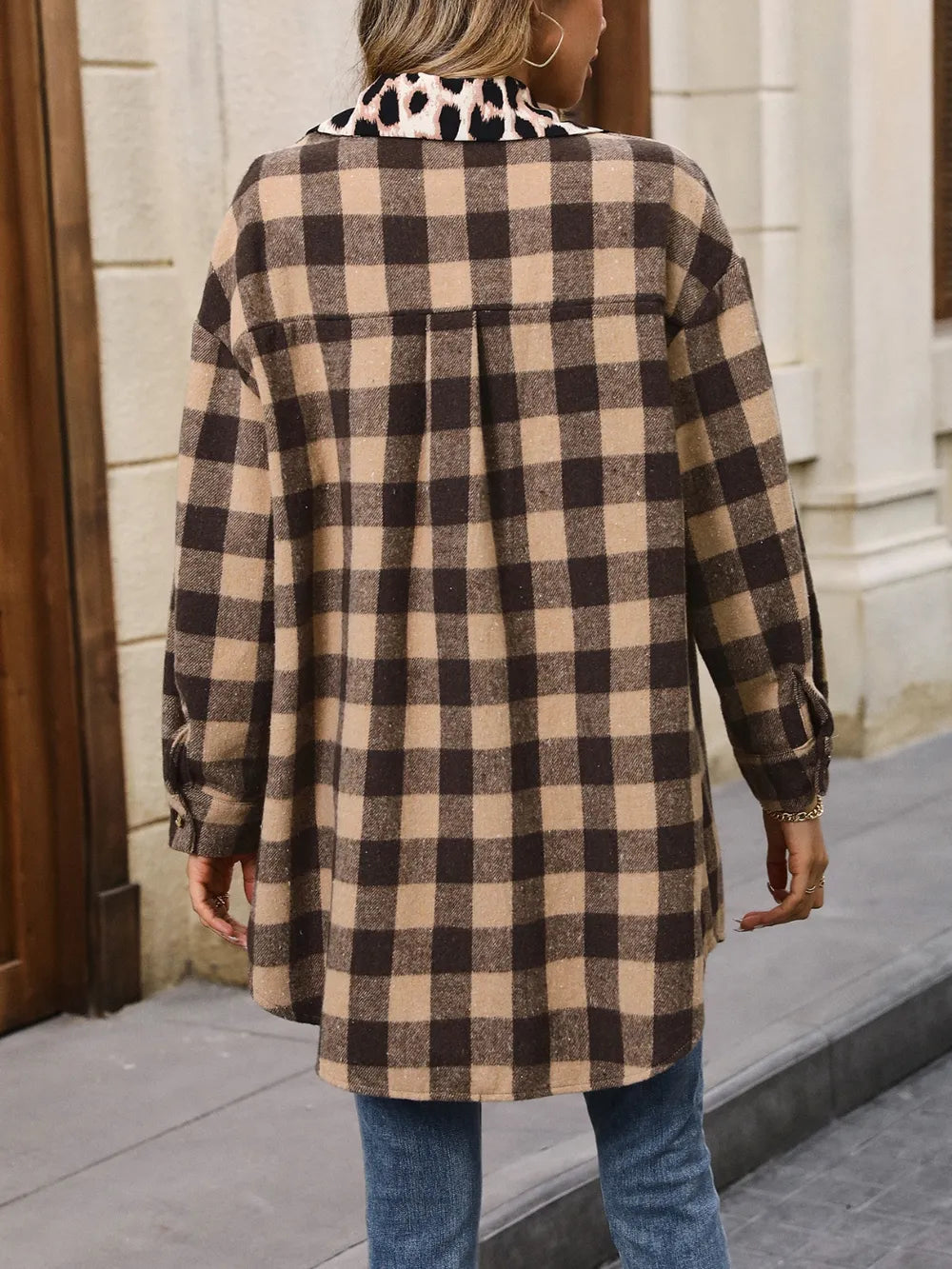 Loose casual plush plaid jacket jacket