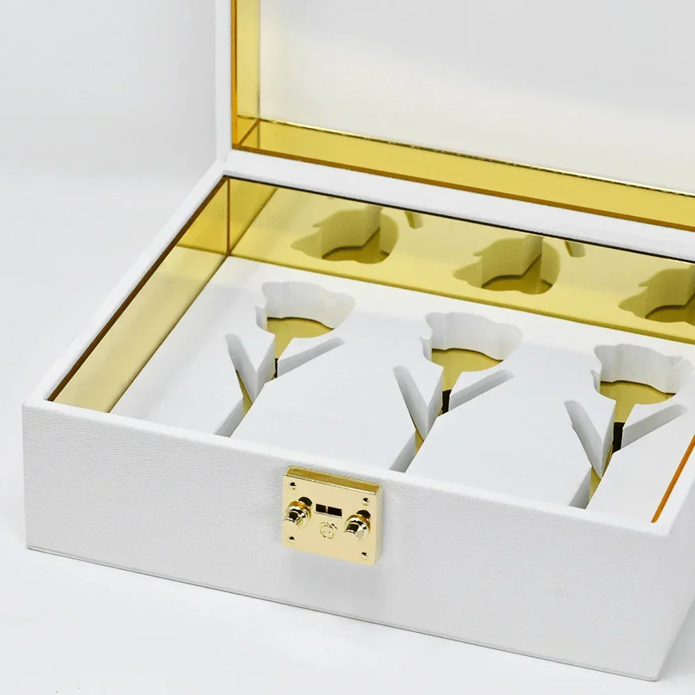 NEW - Engraved 3 Gold Dipped Roses 7