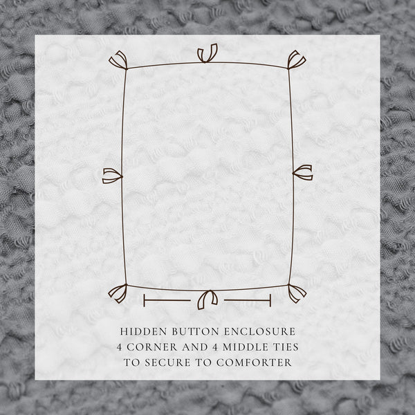 100% Cotton Honeycomb Waffle Duvet Set - Mattea Collection