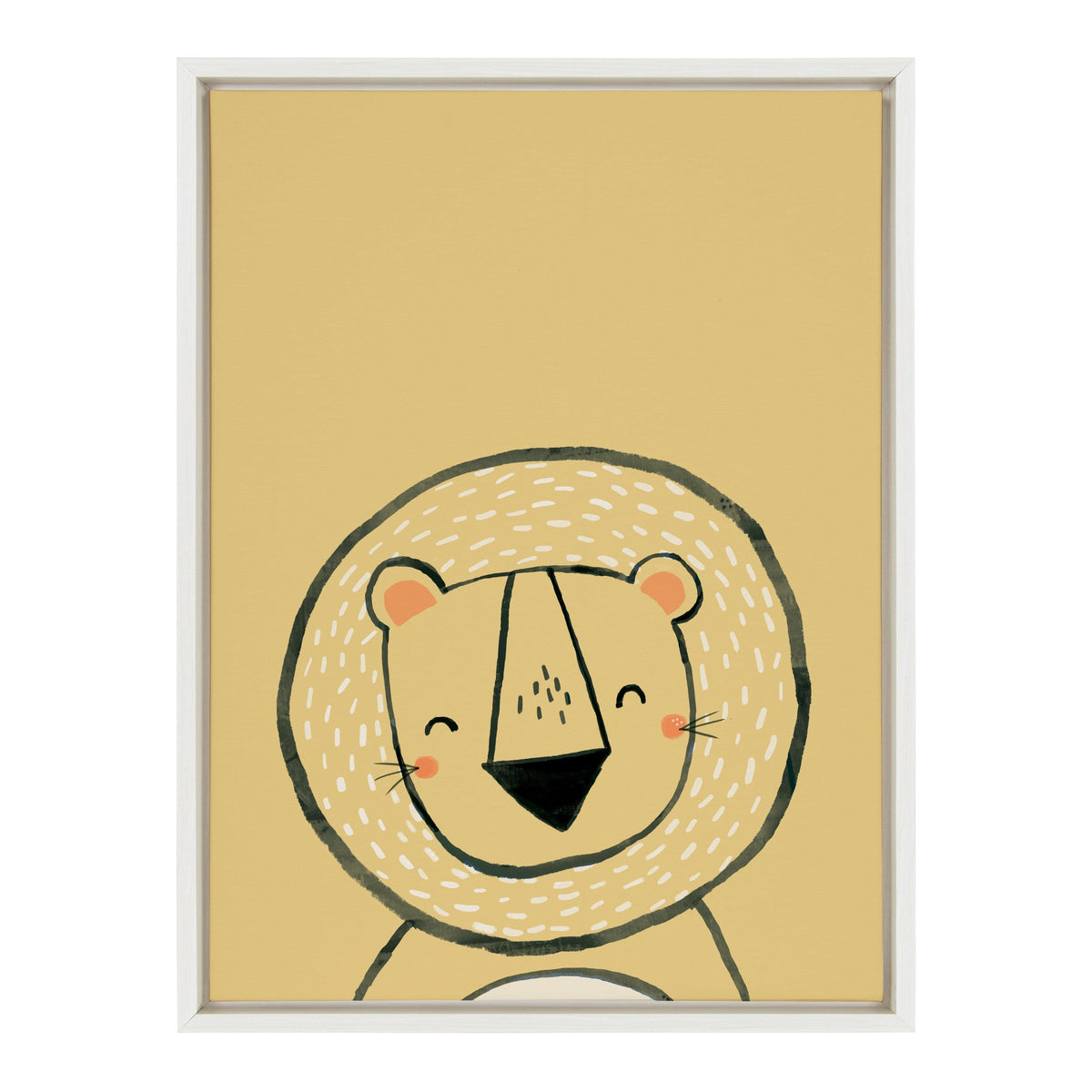 Sylvie Inky Lion Framed Canvas by Lauradidthis