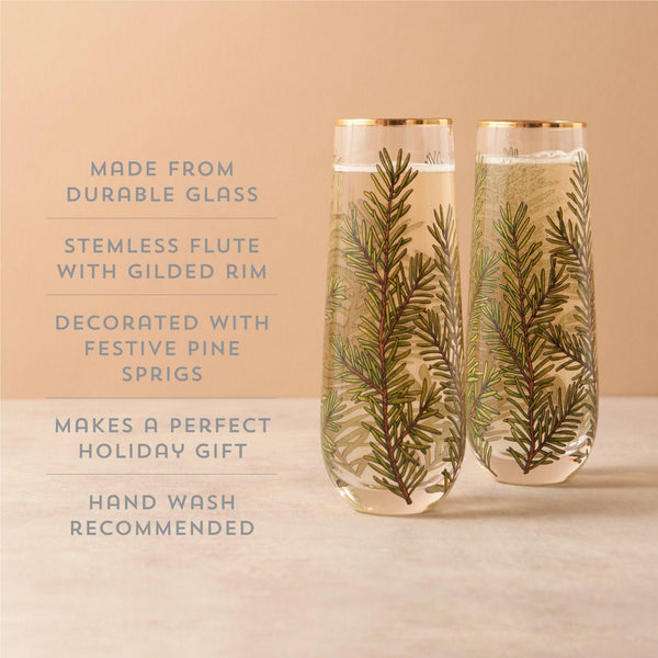 Woodland Stemless Champagne Flute Set