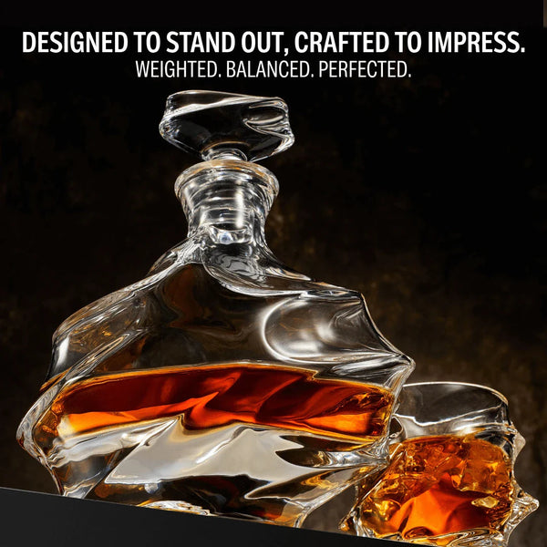 Storm Japanese Crystal Whisky Glasses & Decanter Set TsukiGlass