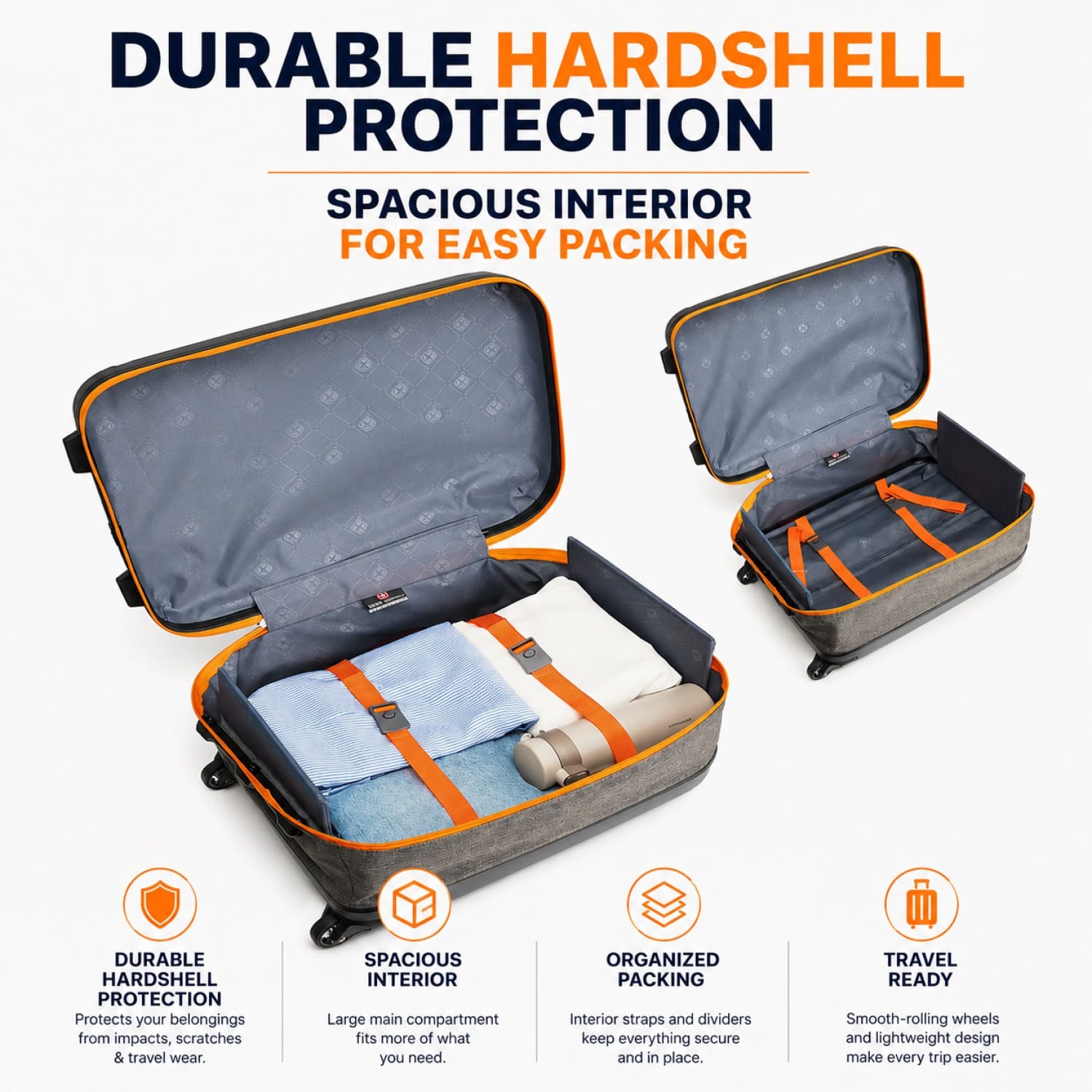 Sahara 20-Inch Collapsible Carry-On Luggage - Foldable Hardshell Suitcase