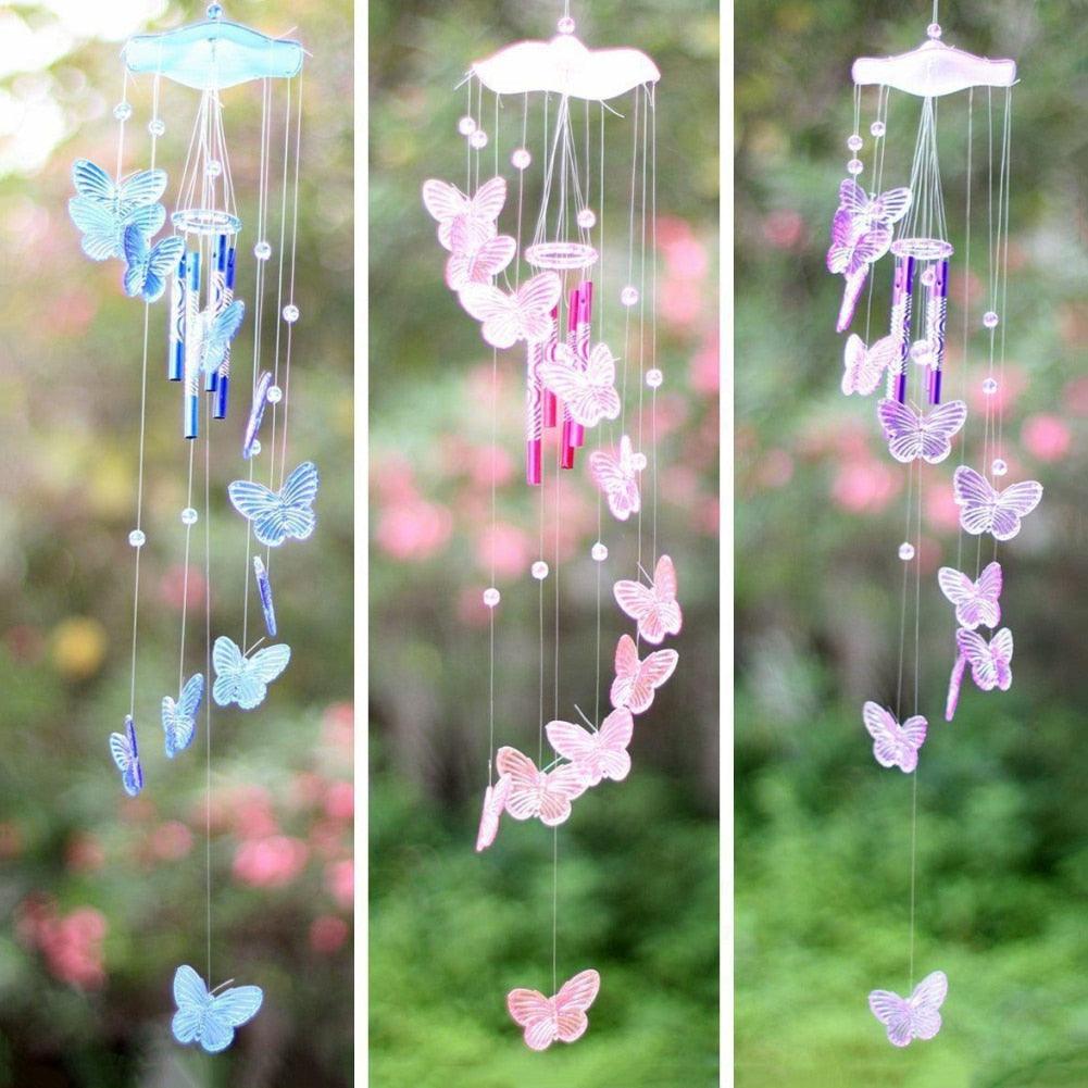Lucky Butterfly Hanging Wind Chime Bell Garden Decoration Ornament Gift Home Decoration Fashion  High-end Gift Butterfly Gift Grandmother Gift Mother Gift Birthday Gift Festival Gift Witness Friendship Outdoor Wind Chime Garden Decor