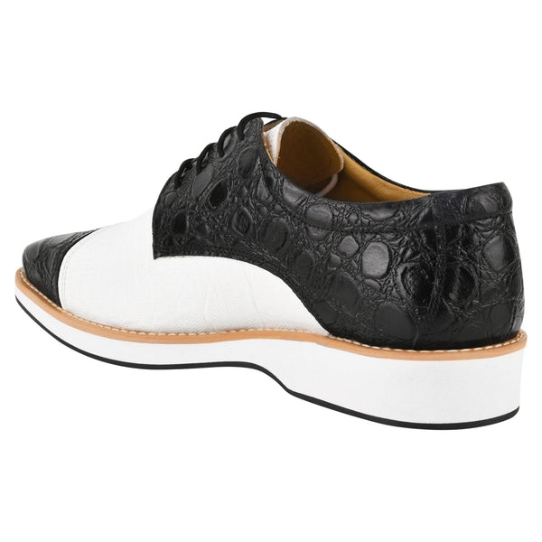 Lucky mens oxford croco lizard print casual shoes