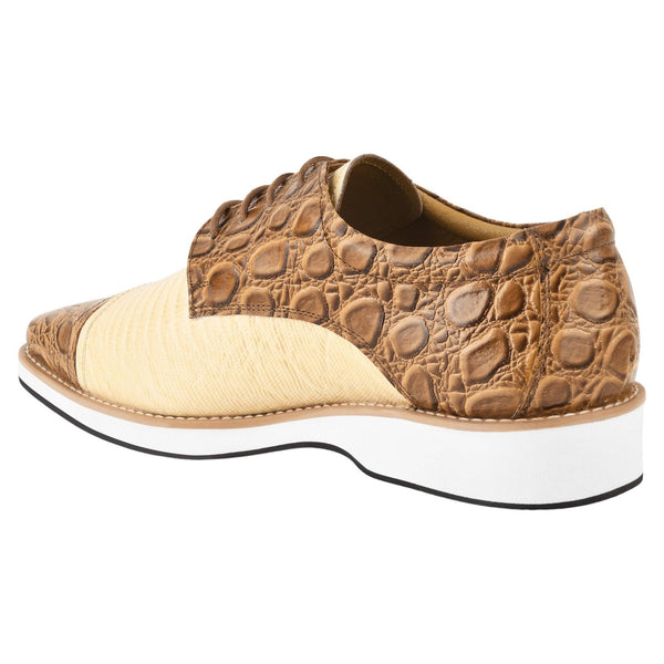 Lucky mens oxford croco lizard print casual shoes