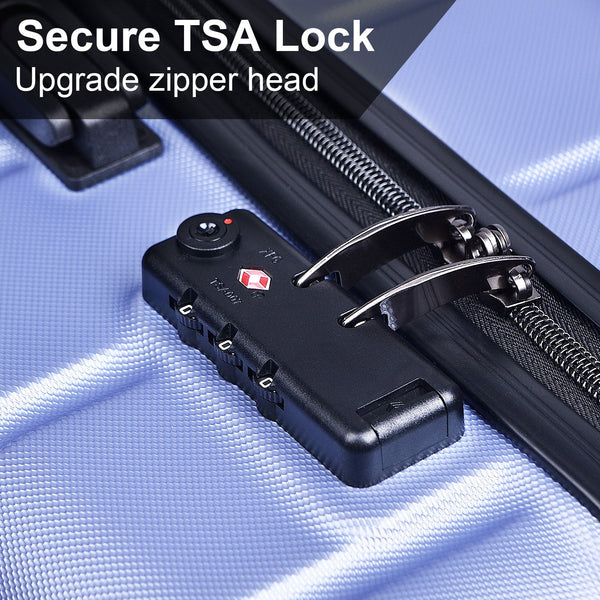 Luggage Suitcase 3 Piece Sets Hardside Carry-on luggage with Spinner Wheels 20