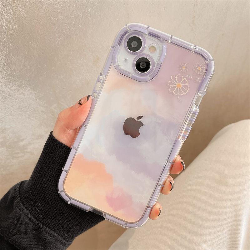Luminous Art Abstract Phone Case For iPhone 13 12 11 Pro Max Transparent Silicone Shockproof Bumper Cover  Floral Girly Transparent Phone Case Glow In Dark iphone case