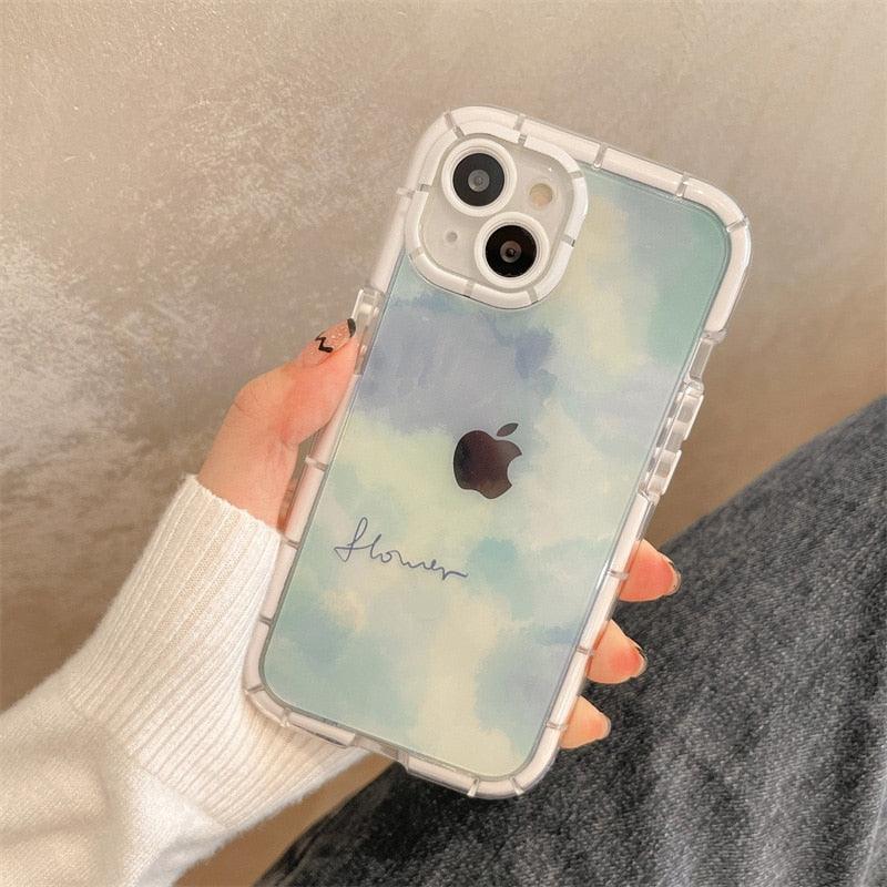 Luminous Art Abstract Phone Case For iPhone 13 12 11 Pro Max Transparent Silicone Shockproof Bumper Cover  Floral Girly Transparent Phone Case Glow In Dark iphone case