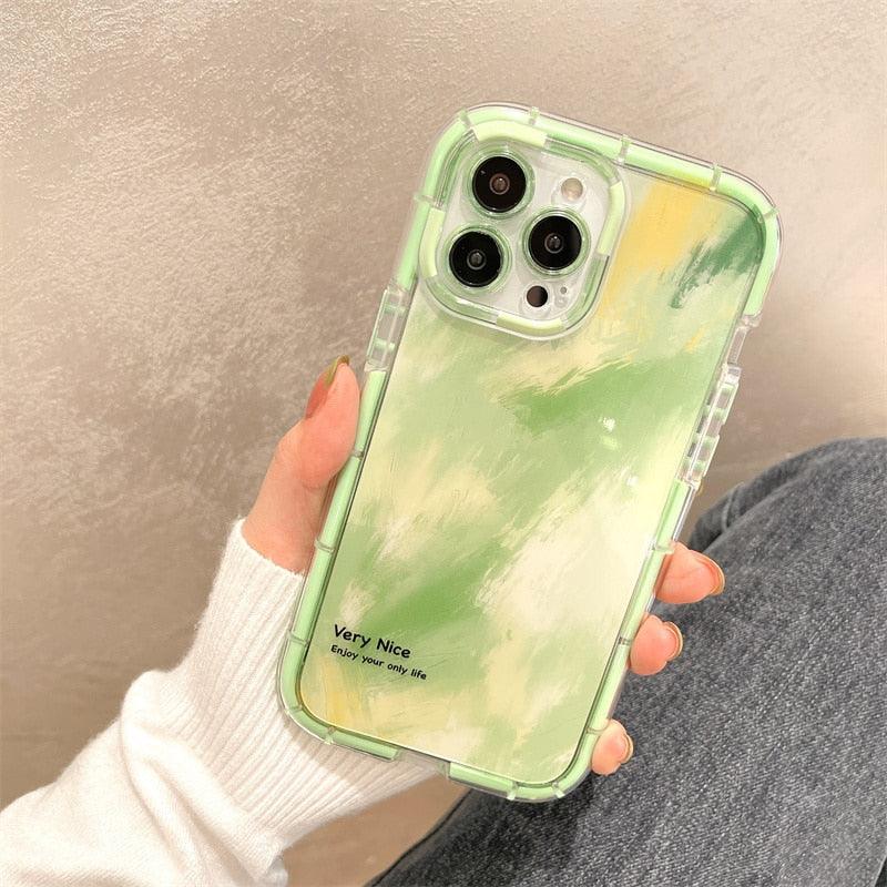 Luminous Art Abstract Phone Case For iPhone 13 12 11 Pro Max Transparent Silicone Shockproof Bumper Cover  Floral Girly Transparent Phone Case Glow In Dark iphone case