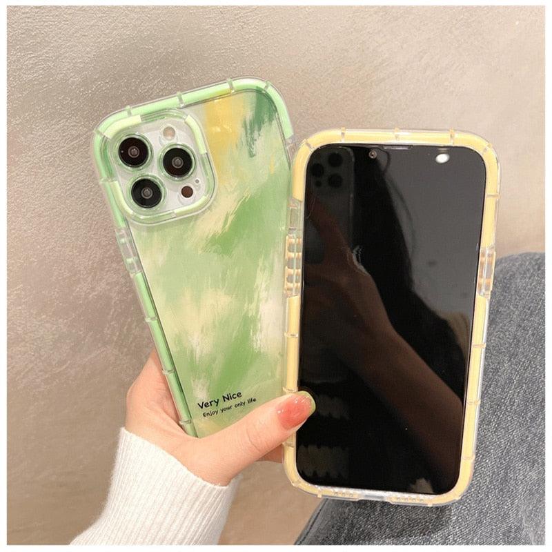 Luminous Art Abstract Phone Case For iPhone 13 12 11 Pro Max Transparent Silicone Shockproof Bumper Cover  Floral Girly Transparent Phone Case Glow In Dark iphone case