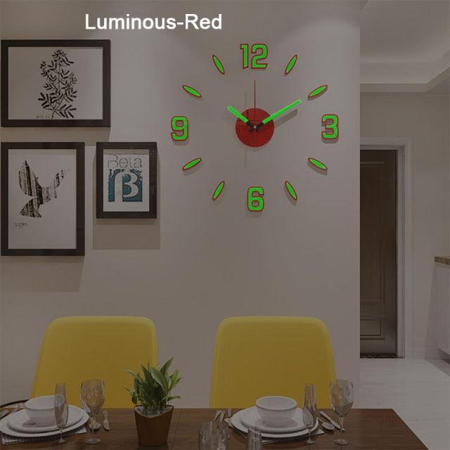 Luminous Clock Home Simplicity Silent Fashion Wall Clock Analog Timekeeper for Home Living Room Bedroom Office Battery-Powered Modern House Decoration Silent Clock Decor with Number Sticker  Living Room Creative Wall Stickers Bedroom Wall Clock