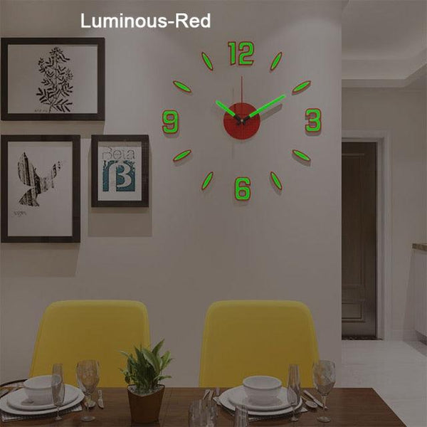 Luminous Clock Home Simplicity Silent Fashion Wall Clock Analog Timekeeper for Home Living Room Bedroom Office Battery-Powered Modern House Decoration Silent Clock Decor with Number Sticker  Living Room Creative Wall Stickers Bedroom Wall Clock