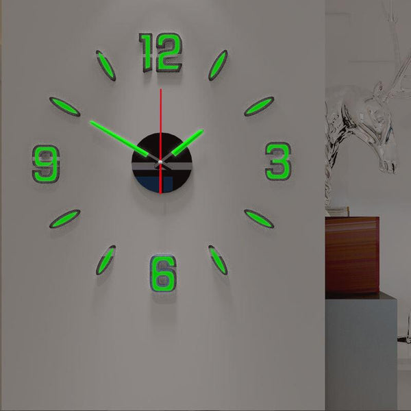 Luminous Clock Home Simplicity Silent Fashion Wall Clock Analog Timekeeper for Home Living Room Bedroom Office Battery-Powered Modern House Decoration Silent Clock Decor with Number Sticker  Living Room Creative Wall Stickers Bedroom Wall Clock