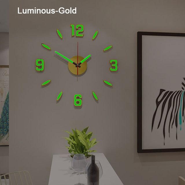 Luminous Clock Home Simplicity Silent Fashion Wall Clock Analog Timekeeper for Home Living Room Bedroom Office Battery-Powered Modern House Decoration Silent Clock Decor with Number Sticker  Living Room Creative Wall Stickers Bedroom Wall Clock
