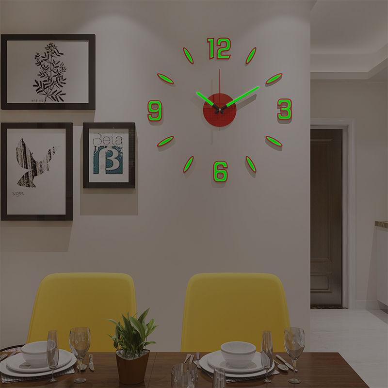 Luminous Clock Home Simplicity Silent Fashion Wall Clock Analog Timekeeper for Home Living Room Bedroom Office Battery-Powered Modern House Decoration Silent Clock Decor with Number Sticker  Living Room Creative Wall Stickers Bedroom Wall Clock