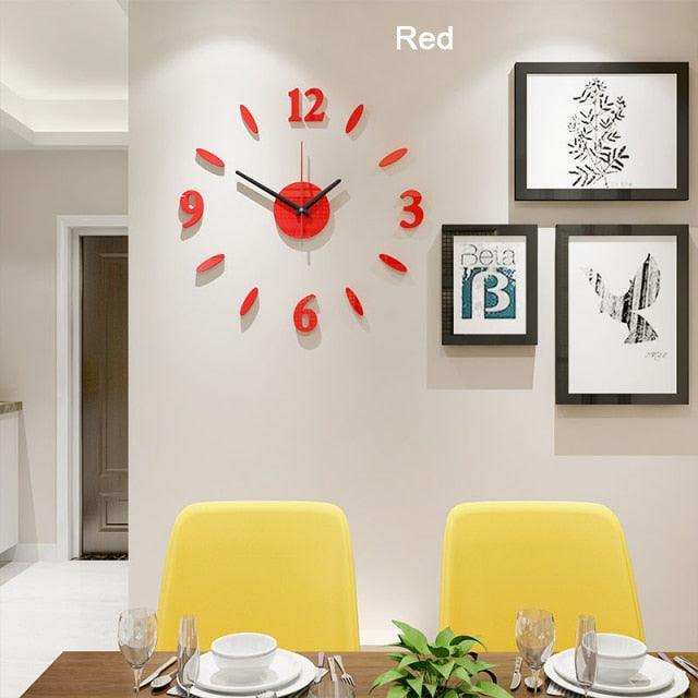 Luminous Clock Home Simplicity Silent Fashion Wall Clock Analog Timekeeper for Home Living Room Bedroom Office Battery-Powered Modern House Decoration Silent Clock Decor with Number Sticker  Living Room Creative Wall Stickers Bedroom Wall Clock
