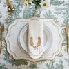 SPRING TABLE DECOR – LUNA IVORY GOLD TRIM PLACEMAT & NAPKIN SET