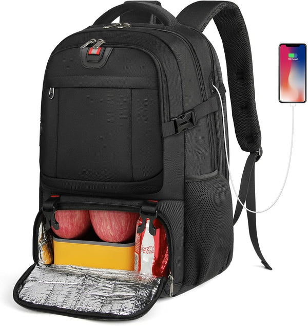 50L Travel Laptop Backpack 17.3 Inch TSA Waterproof with Insulated Compartment USB
