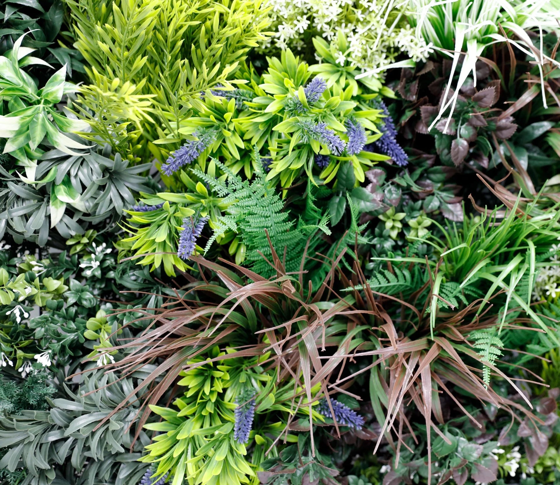 Tropical Forest Artificial Vertical Garden Green Wall Panel 35×35in – NFPA701 Fire Rated – UV Resistant – Commercial Grade