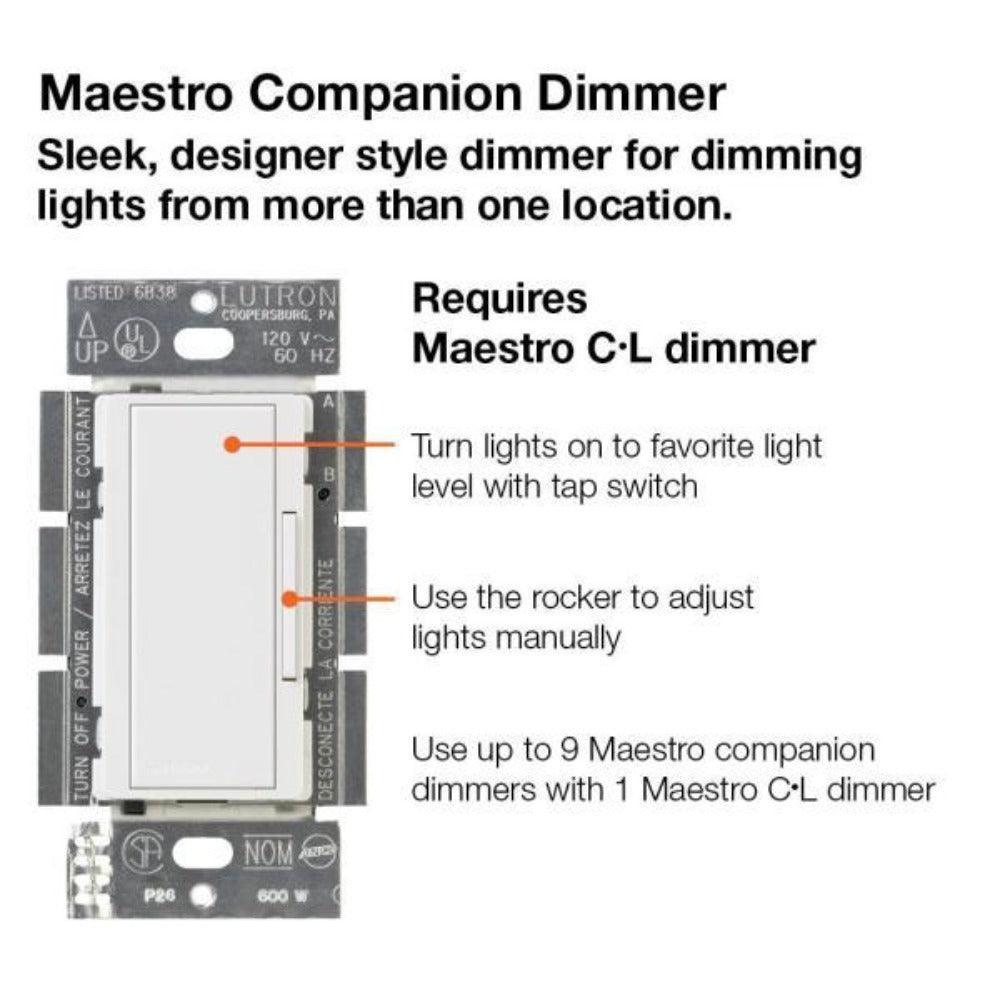 Lutron Maestro C.L Digital Dimmer Multi-Location Switch Kit, White