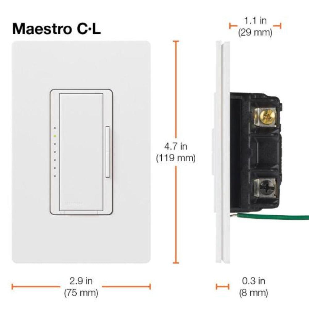 Lutron Maestro C.L Digital Dimmer Multi-Location Switch Kit, White