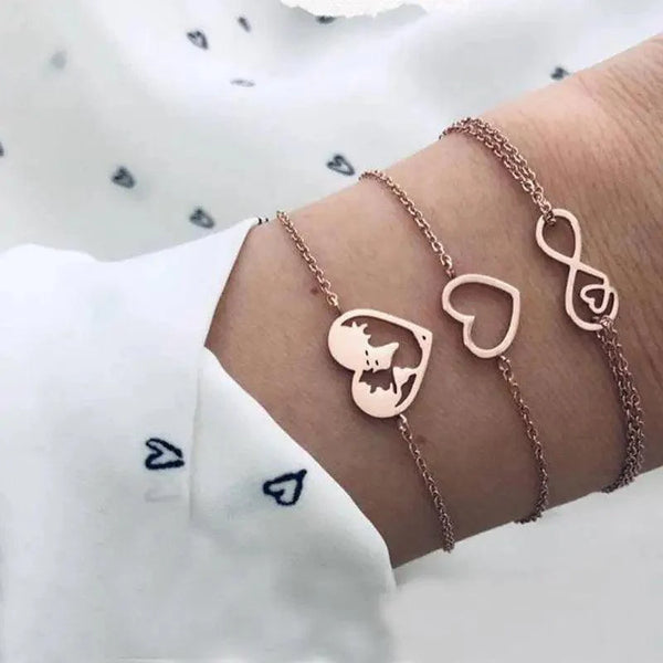 Luxruy Modern Bohemian Gold Color Moon Leaf Crystal Opal Open Bracelet Set for Women In Boho Beach Bangle Jewelry Style