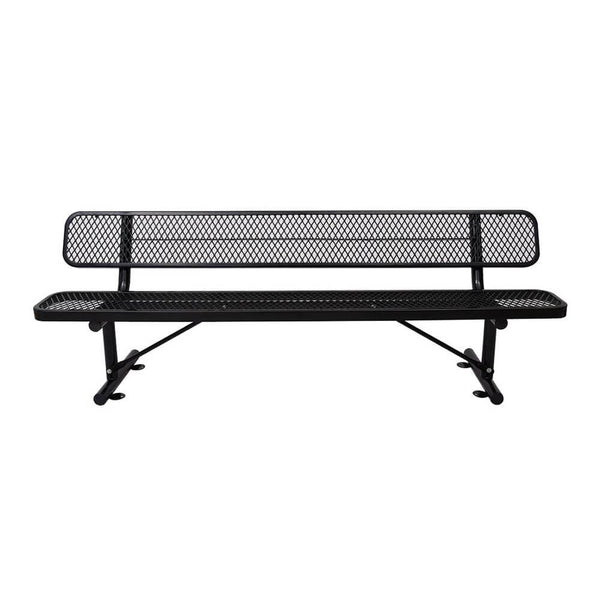 8FT Heavy-Duty Steel Bench With Backrest And Thermoplastic Coating (SAK23567)