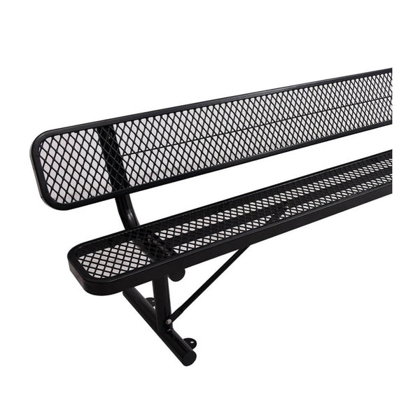 8FT Heavy-Duty Steel Bench With Backrest And Thermoplastic Coating (SAK23567)
