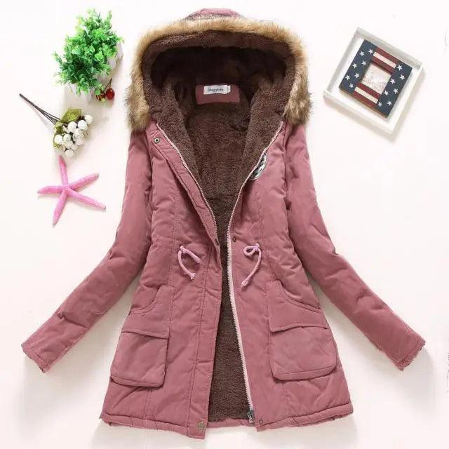 Luxurious Autumn Winter Women Cotton Jacket Padded Casual Slim Coat Emboridery Hooded Size 3XL Wadded Overcoat
