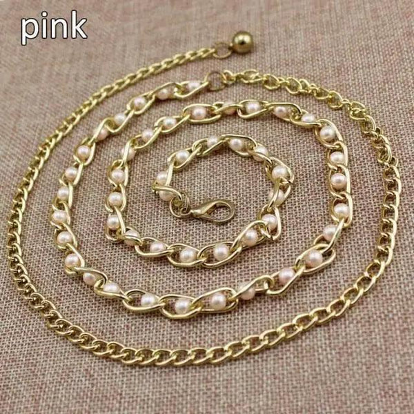 Luxurious Metal Adjustable Thin Strap Body Link Belts For Women Fashion Long Tassel Belly Metal Chain Waistbands For Women