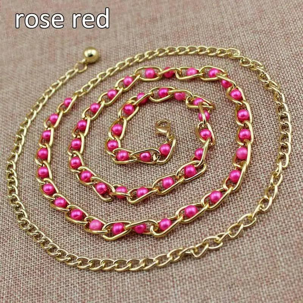Luxurious Metal Adjustable Thin Strap Body Link Belts For Women Fashion Long Tassel Belly Metal Chain Waistbands For Women