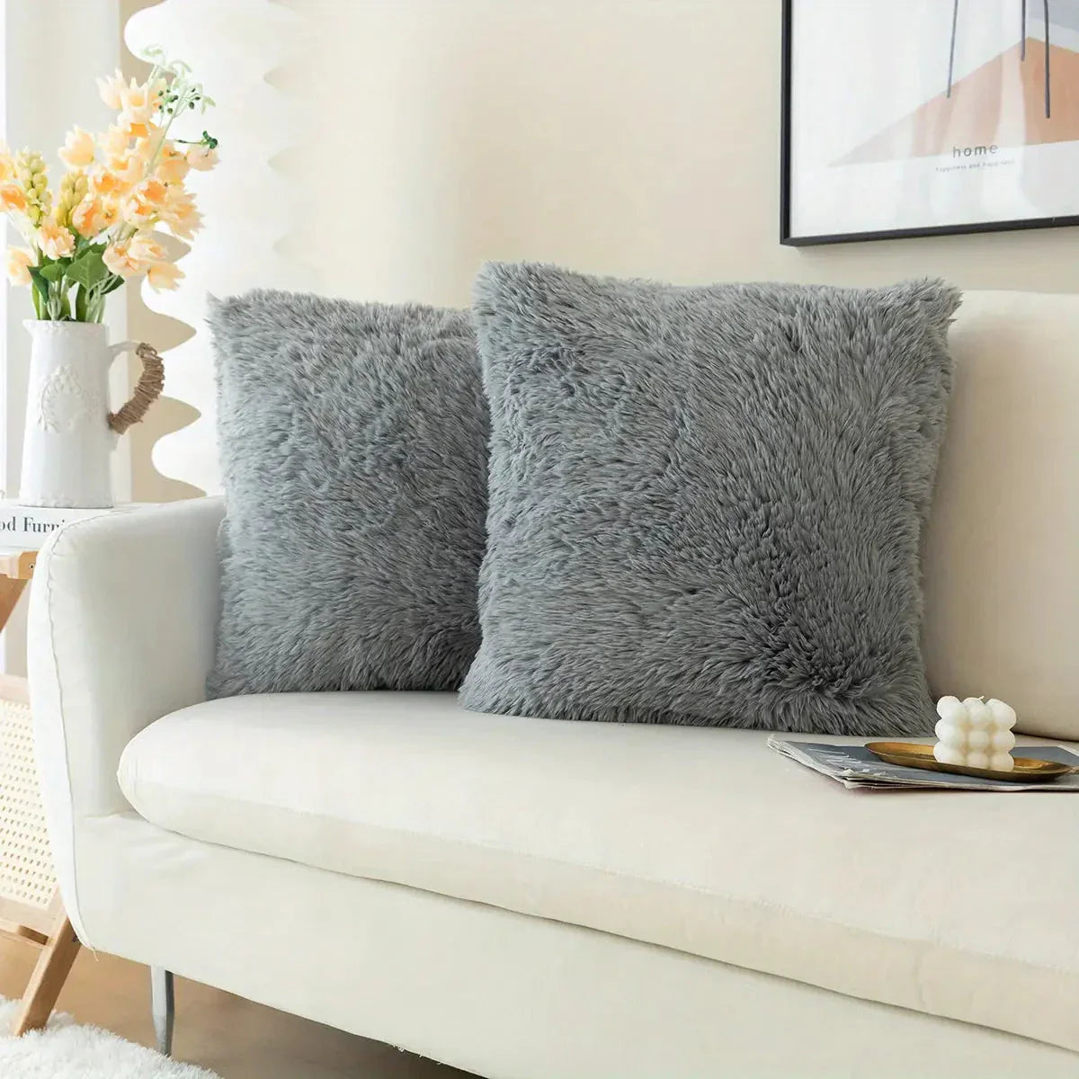 Luxurious Soft Faux Fur Throw Pillow Covers