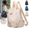 Cloth Backpack Female Embroidery Backpack Bag Nylon Anti-Theft Waterproof Women's Backpack Fashionable Anti-theft Women Backpacks Nice Print School Bag High Quality Large Capacity Backpack (