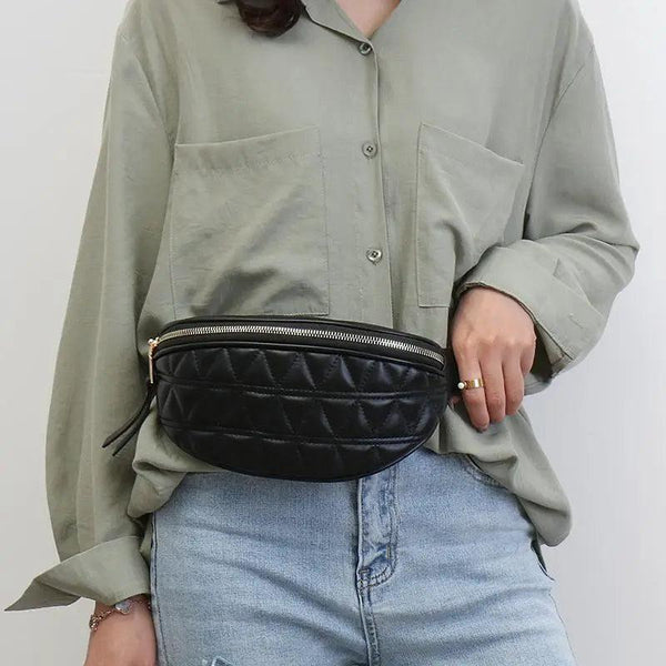 Luxurious Women PU Leather Waist Bags Waterproof Belt Bag Cross Body Fanny Pack Travel Bum Bag