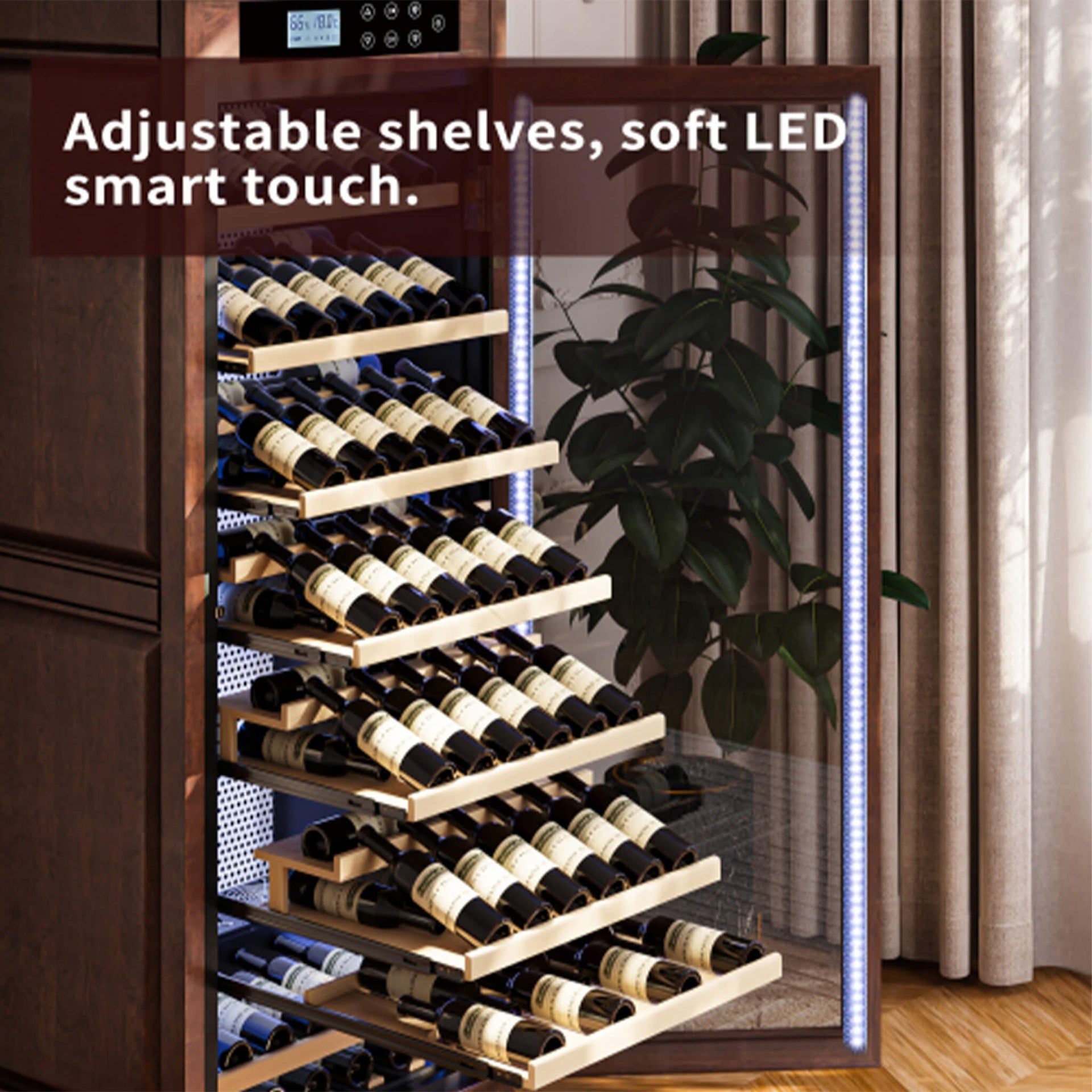 102-Bottle 10.6 Cu.Ft Wine Cooler Cabinet With LED Lighting And Temperature Control (SAK69027)