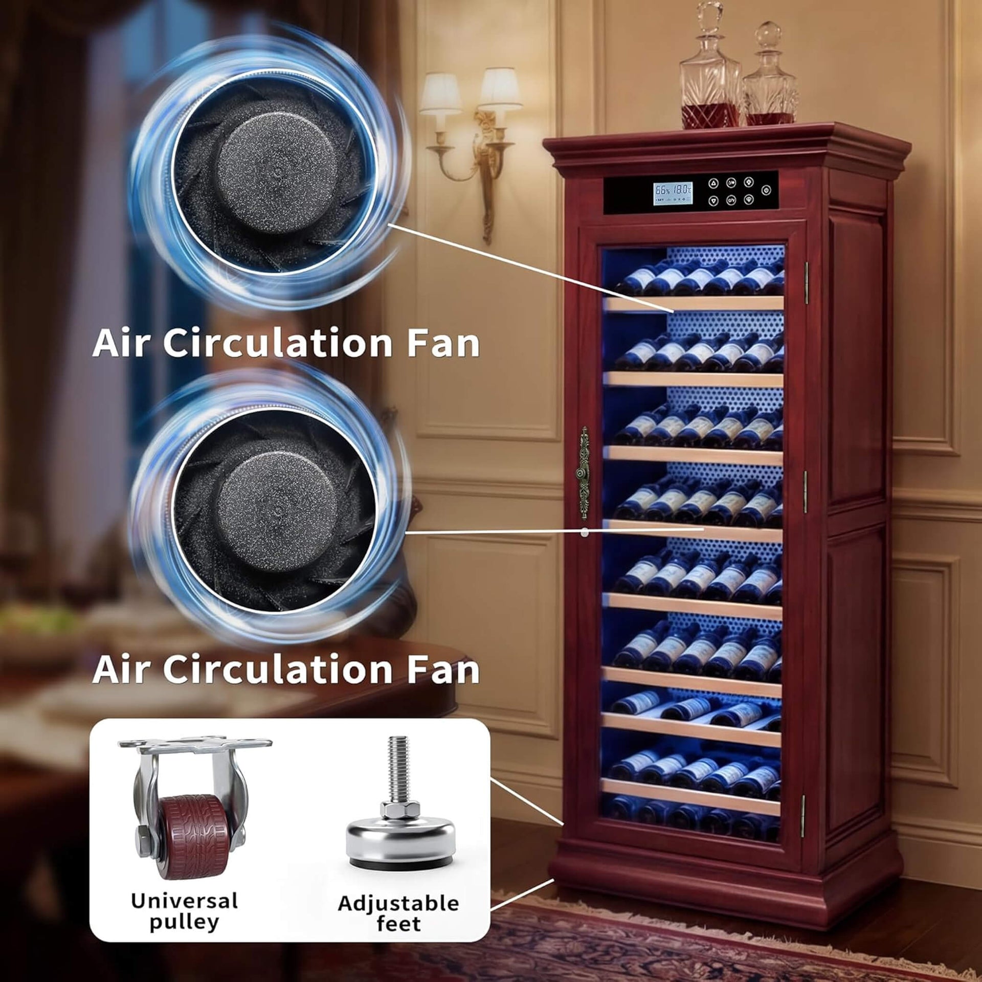 102-Bottle 10.6 Cu.Ft Wine Cooler Cabinet With LED Lighting And Temperature Control (SAK69027)