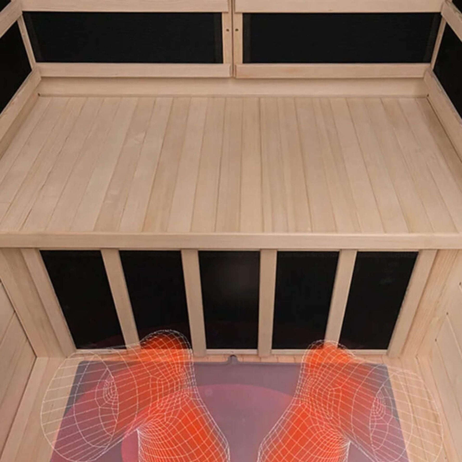 Ivara Luxury 2-Person Hemlock Wood FAR Infrared Sauna Room W/ Glass Door, 1750W (SAK81525)