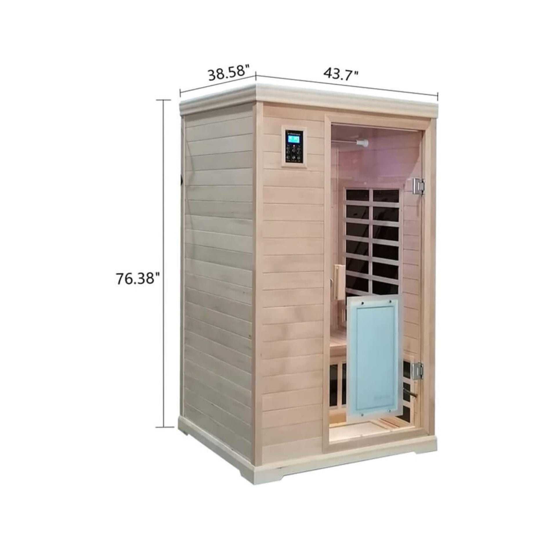 Ivara Luxury 2-Person Hemlock Wood FAR Infrared Sauna Room W/ Glass Door, 1750W (SAK81525)