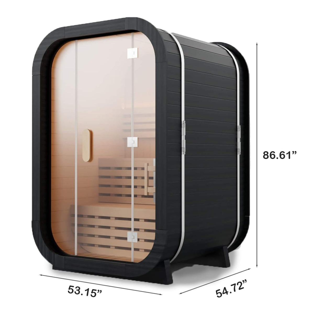 Lund Luxury 2-Person Outdoor Spruce Wood Cube Sauna Kit With 4.5KW Electric Stove (SAK74290)