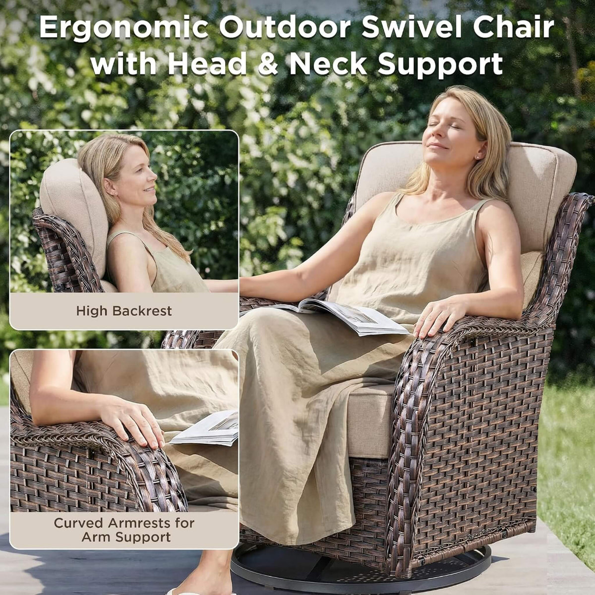 Luxury 8-Piece All-Weather Patio Furniture Set With Fire Pit Table (SAK37512)