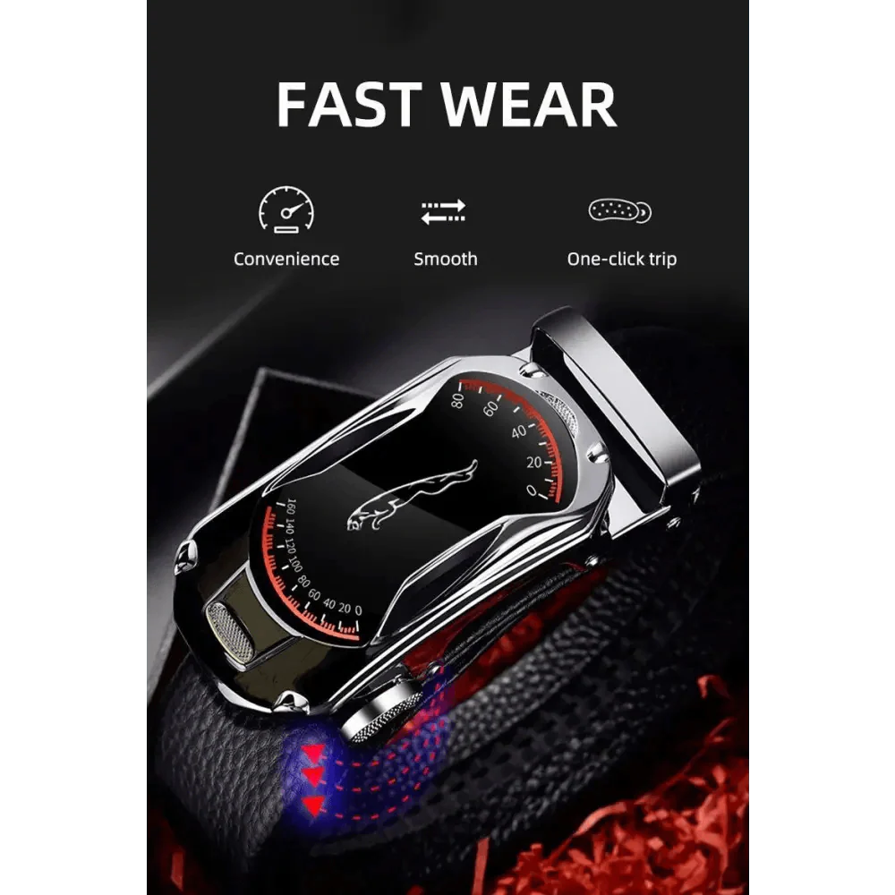 Luxury Automatic Black Genuine Leather Business Belt For Men New Fashion High Quality Black Belts