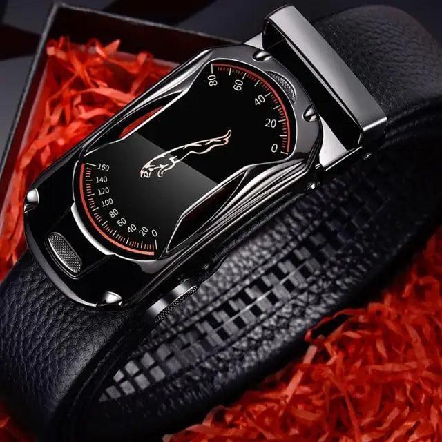 Luxury Automatic Black Genuine Leather Business Belt For Men New Fashion High Quality Black Belts