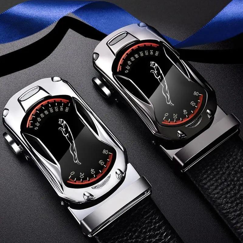 Luxury Automatic Black Genuine Leather Business Belt For Men New Fashion High Quality Black Belts