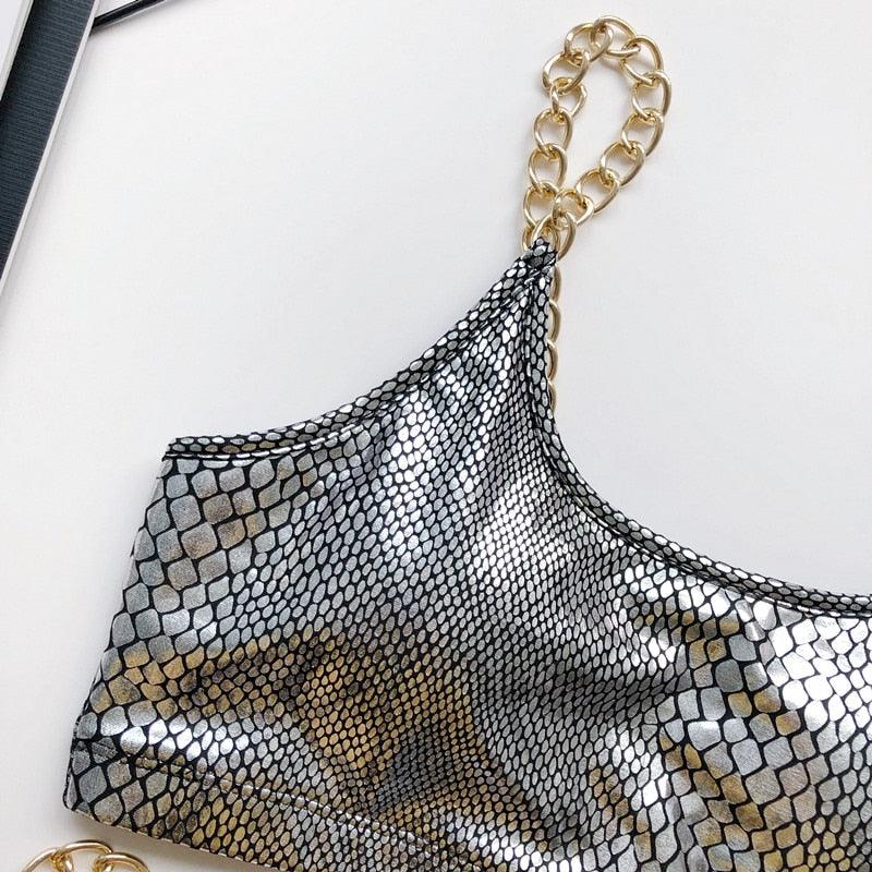 Luxury Black Bikini Set Chain Swimsuit Female Black Swimwear Women Summer Bathing Suit Women V-Wired Underwire Push Up High Cut Bikini Set Two Pieces Bathing Suit