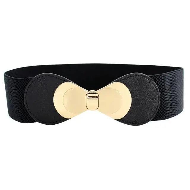 Luxury Black Elastic Women Belt Unique Belt Stretch Waistband Stylish Women Vintage Waist Belts
