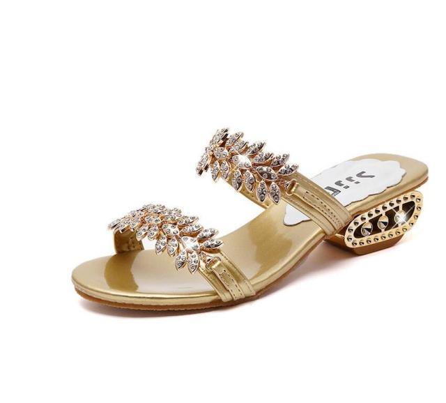 Luxury Black Shiny Women Summer Beach Sandals Fashion Women Rhinestone Outdoor Slippers Rhinestone Glitter Square Toe Ring Elastic Slingback Flat Casual Summer Beach Sandals
